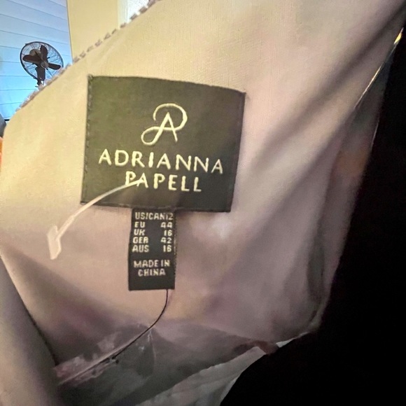 Adrianna Papell Womens Gray One Shoulder Lace 12 - Picture 9 of 9